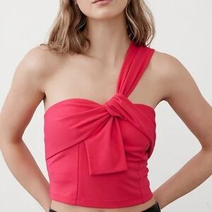 NWT - Banana Republic "Pink Crush" One-Shoulder Cropped Bustier - Size XL